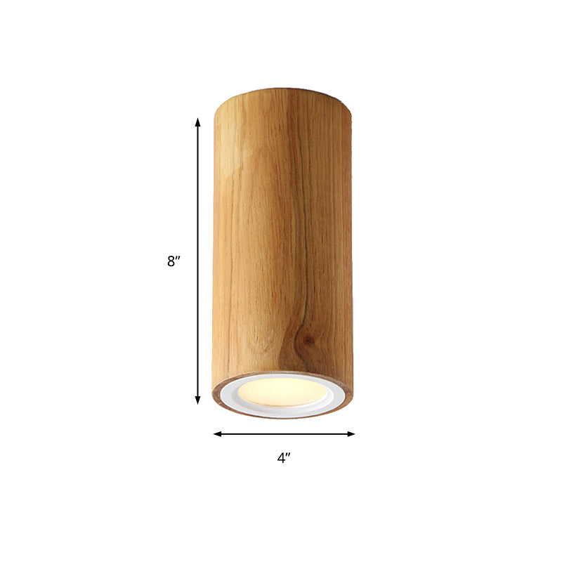 Suspension Cylindrique Asiatique en Bois