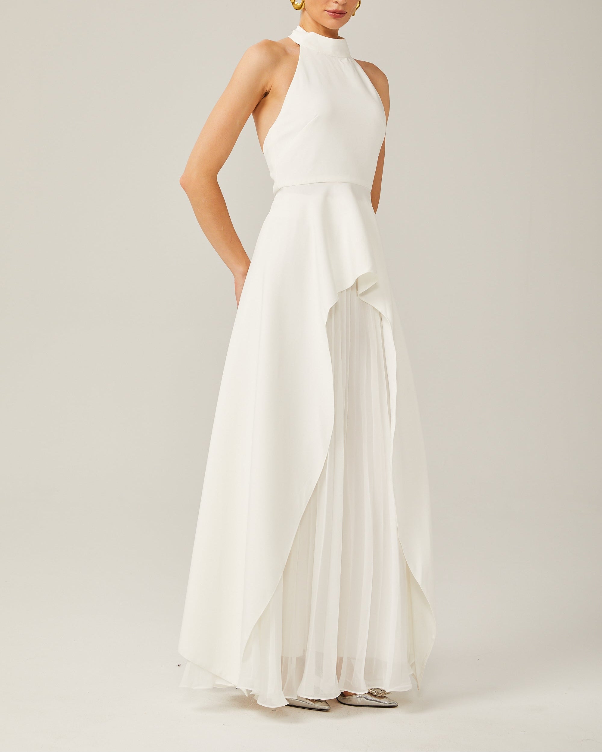 Kallos London | Halter neck Layered Long Dress