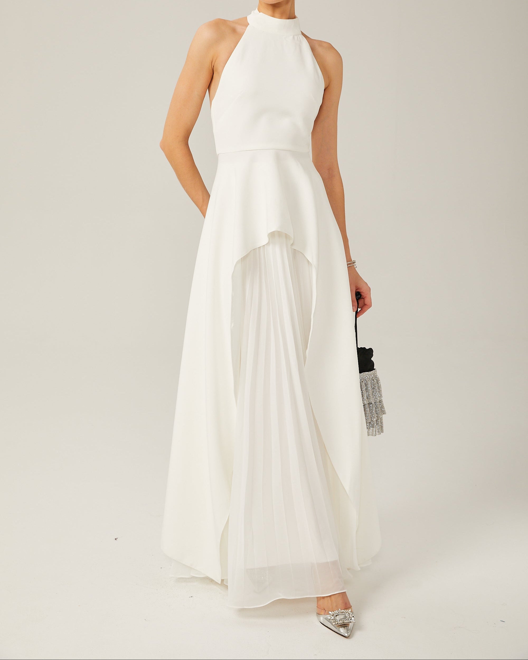 Kallos London | Halter neck Layered Long Dress