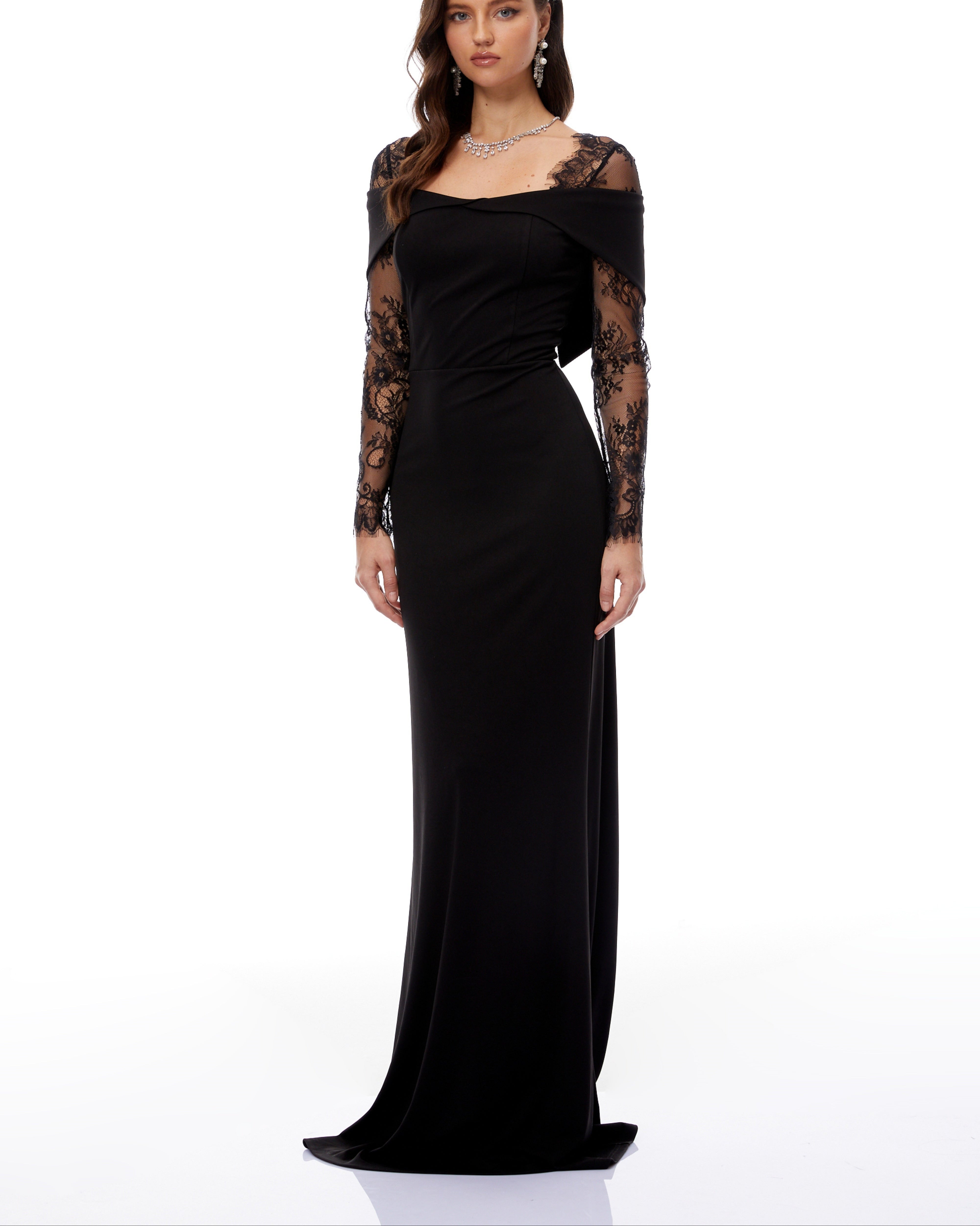 Kallos London | Black Lace Maxi Gown