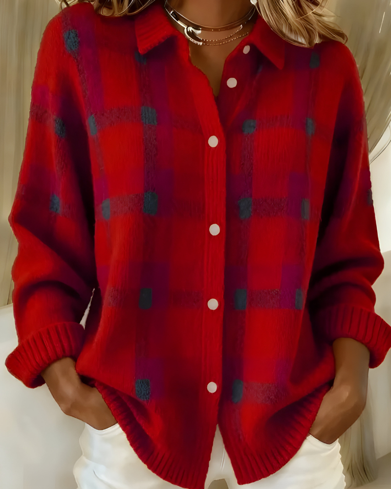 Kallos London | Plaid Soft Knit Cardigan