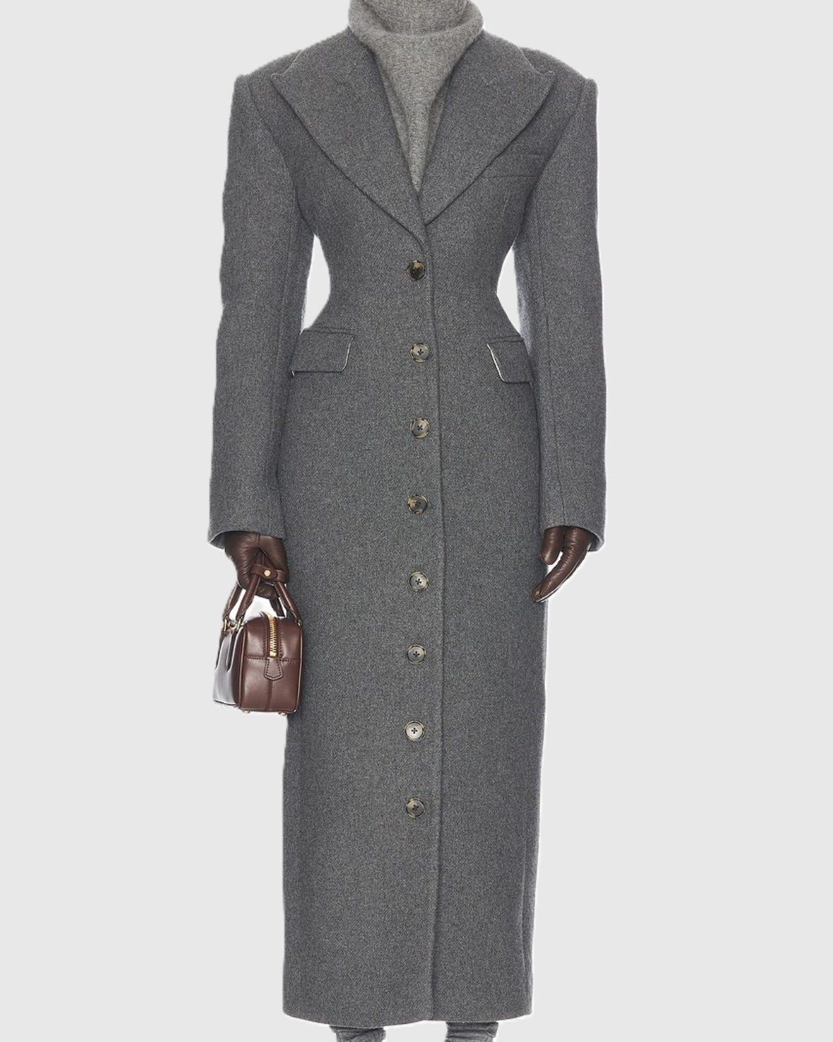 Kallos London | Elegant Grey Lapel Coat
