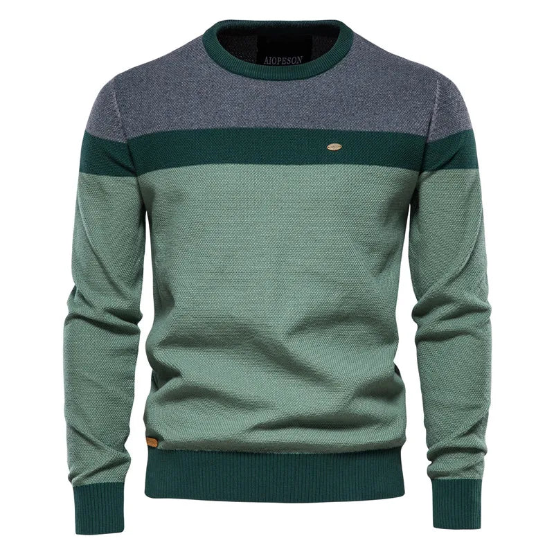Contrast Knit Sweater for Men