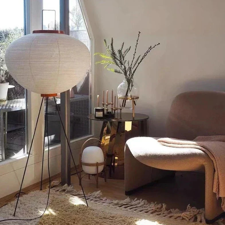 Lampe sur pied japonaise à lumière douce