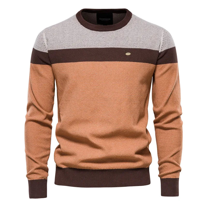 Contrast Knit Sweater for Men