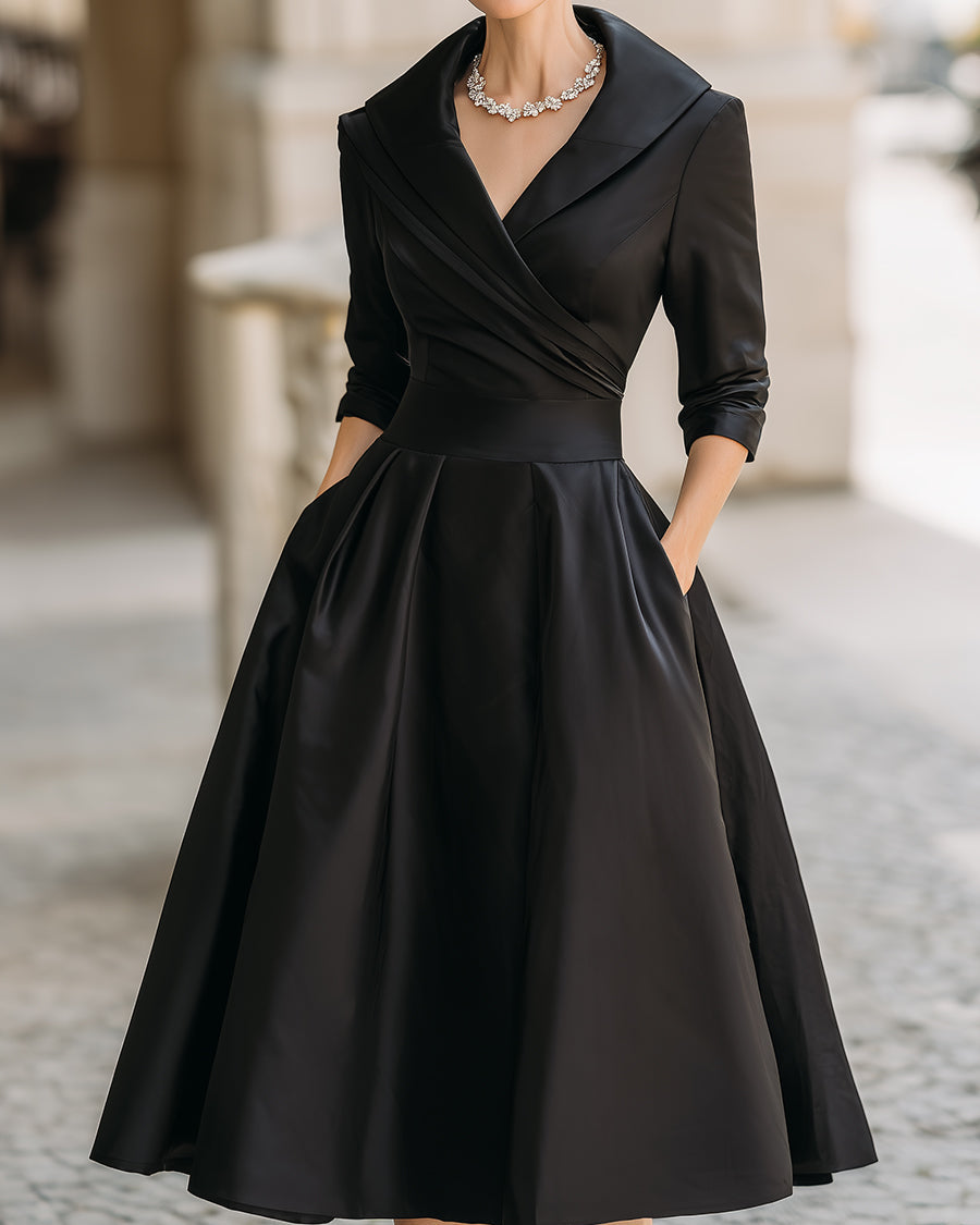 satin-elegance-midi-dress-with-draped-collar
