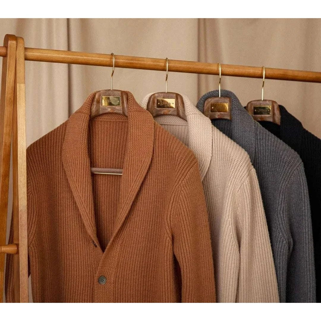 Men's classic wool-blend knit cardigan