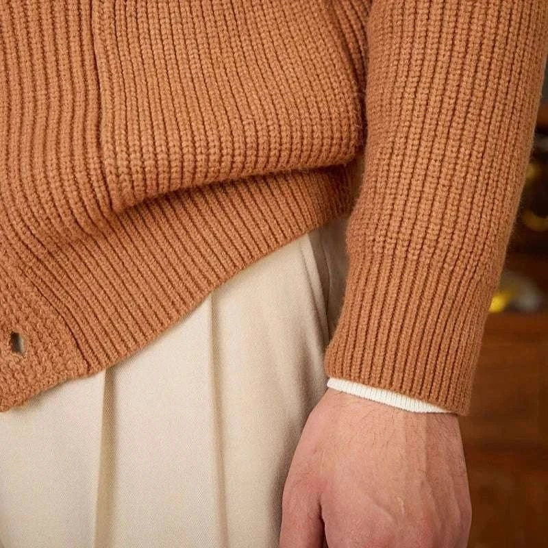 Men's classic wool-blend knit cardigan