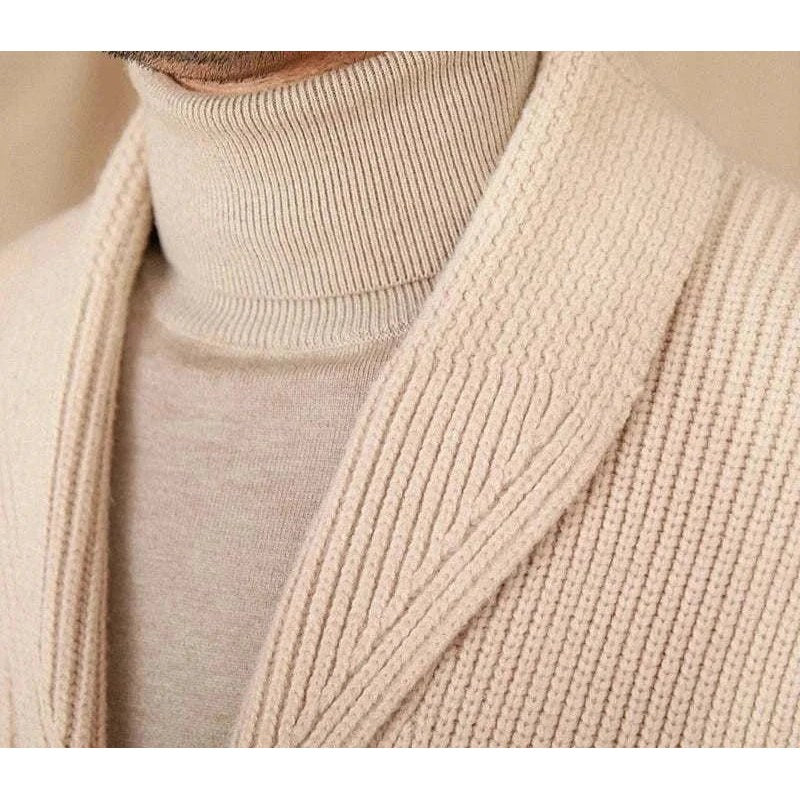 Men's classic wool-blend knit cardigan