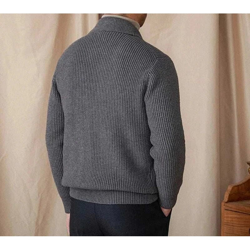 Men's classic wool-blend knit cardigan