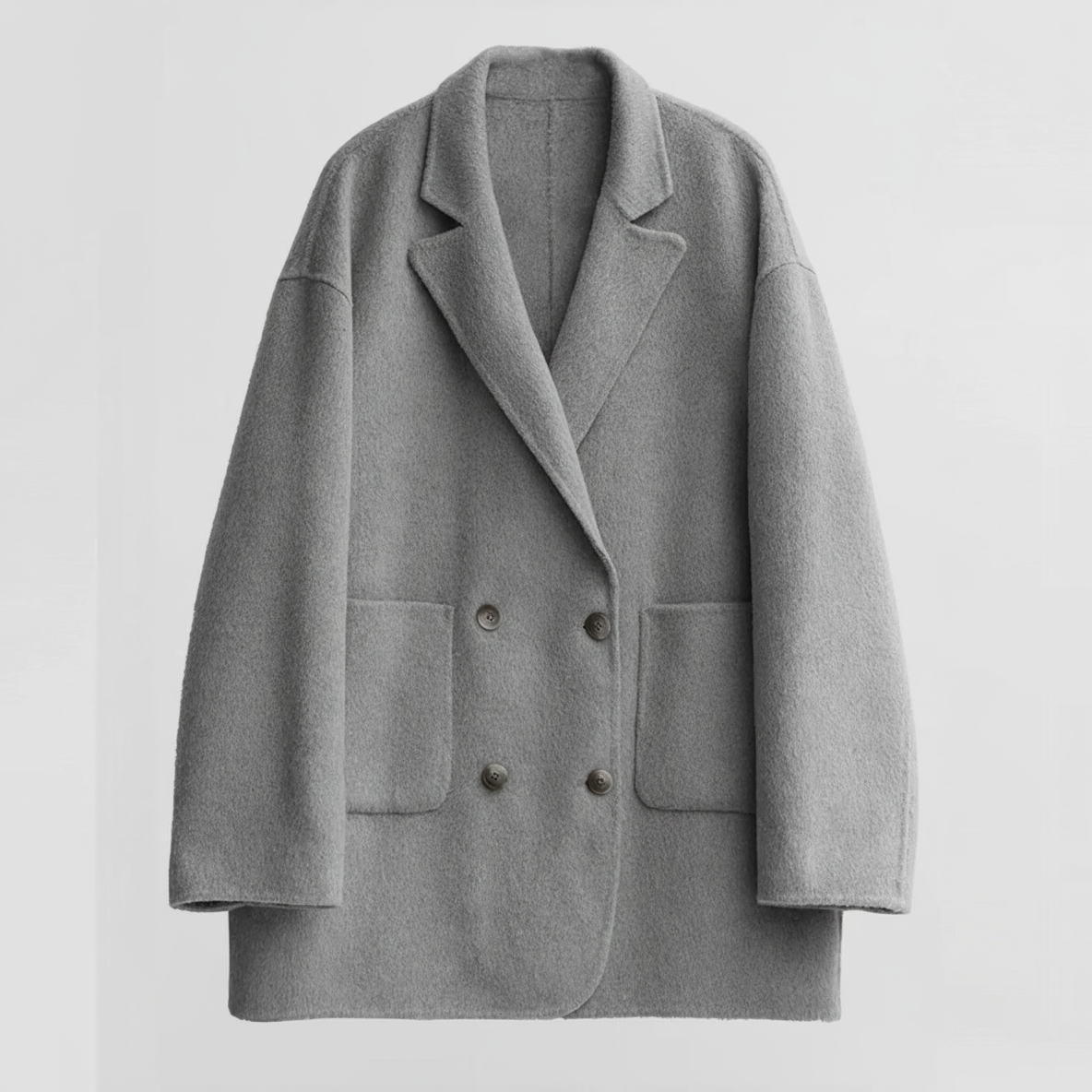 Kallos London CHIC Women's Wool Coats Loose Casual Double-Breasted Retro Double-Sided Jacket