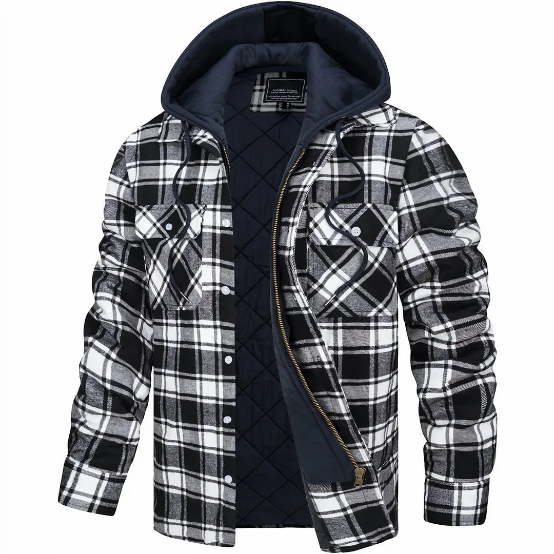 Men's full-zip wool-blend winter coat