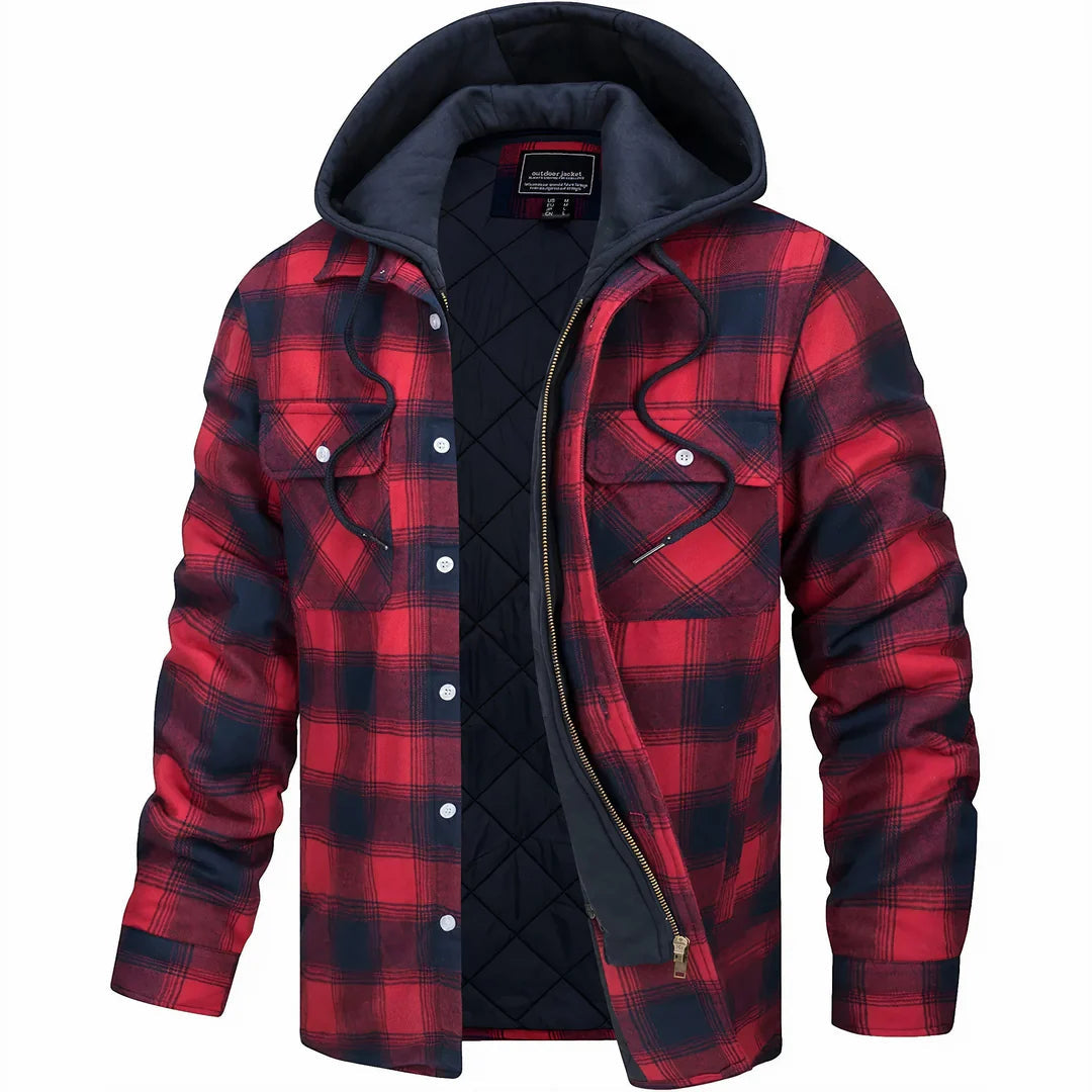 Men's full-zip wool-blend winter coat