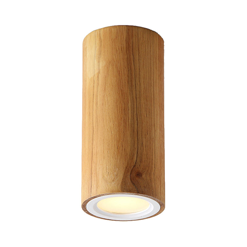 Suspension Cylindrique Asiatique en Bois