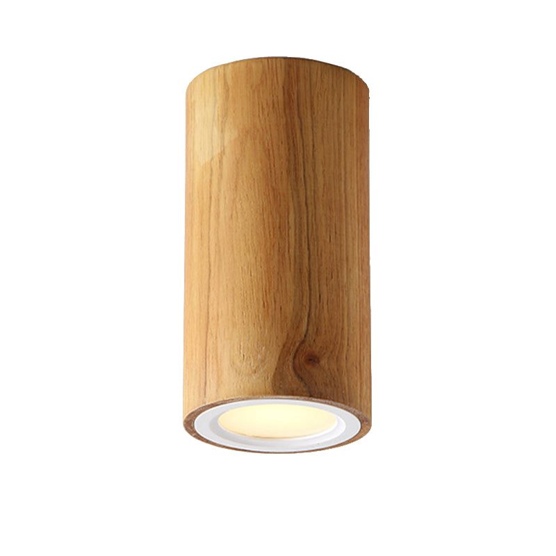 Suspension Cylindrique Asiatique en Bois
