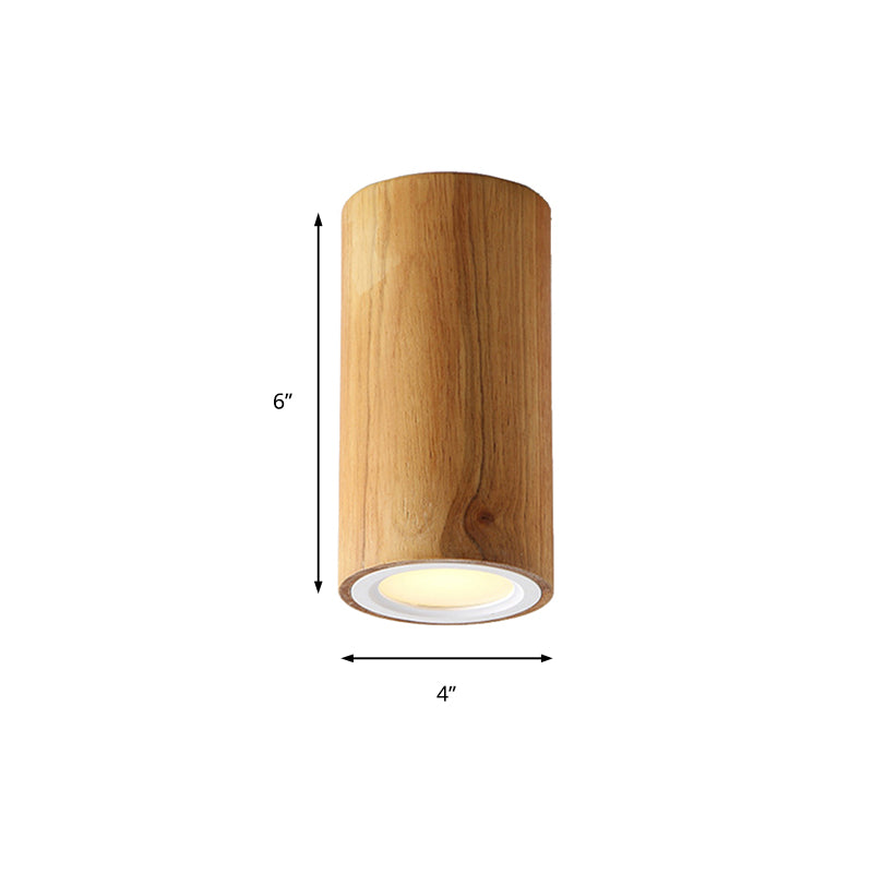 Suspension Cylindrique Asiatique en Bois