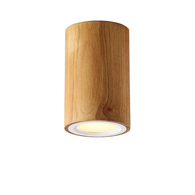 Suspension Cylindrique Asiatique en Bois