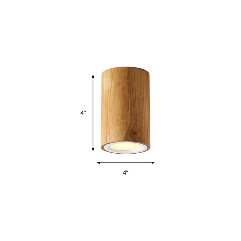 Suspension Cylindrique Asiatique en Bois