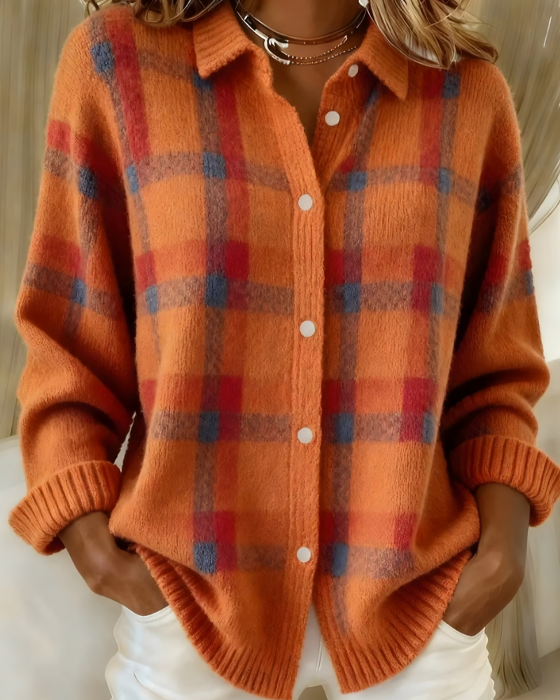 Kallos London | Plaid Soft Knit Cardigan