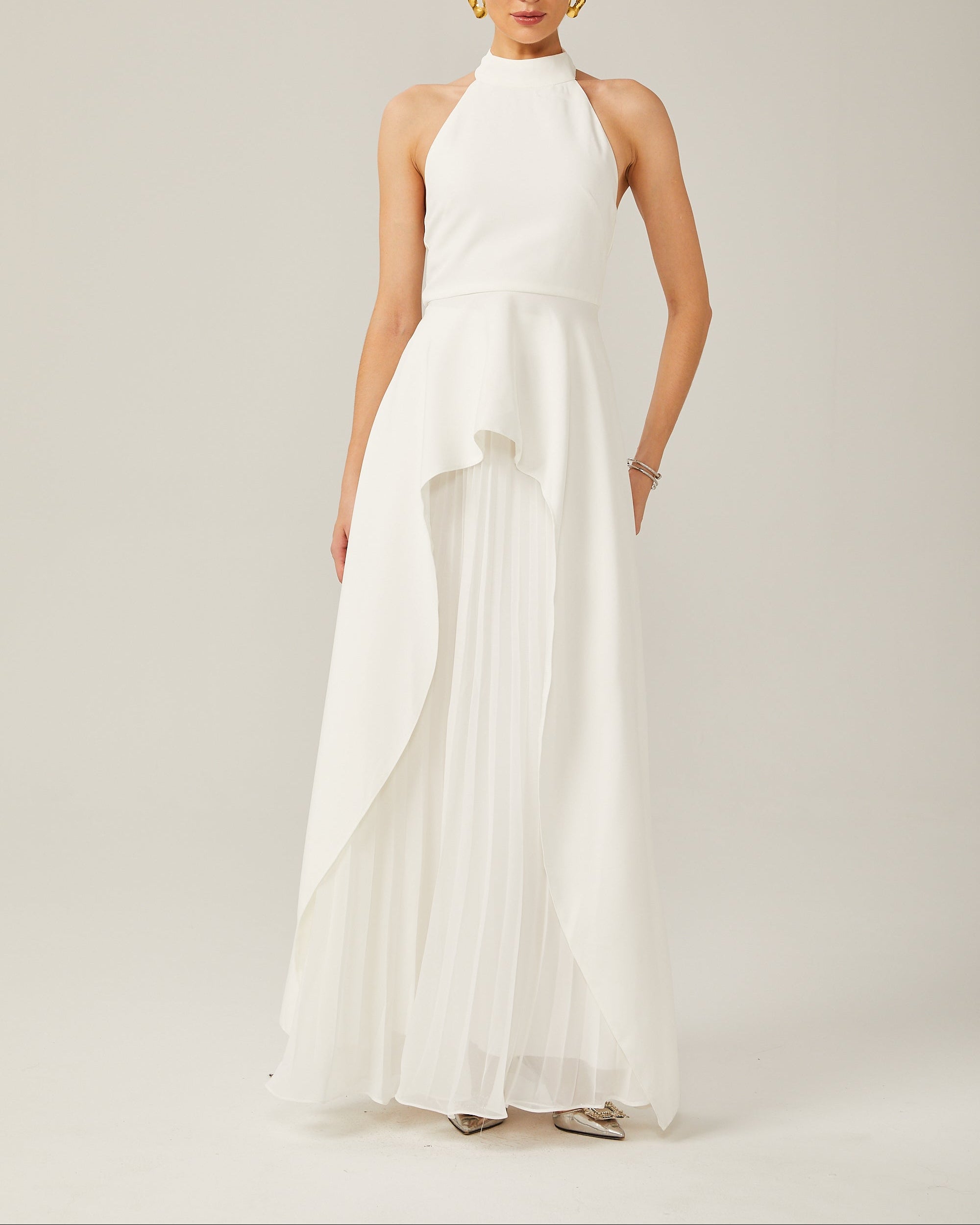 Kallos London | Halter neck Layered Long Dress