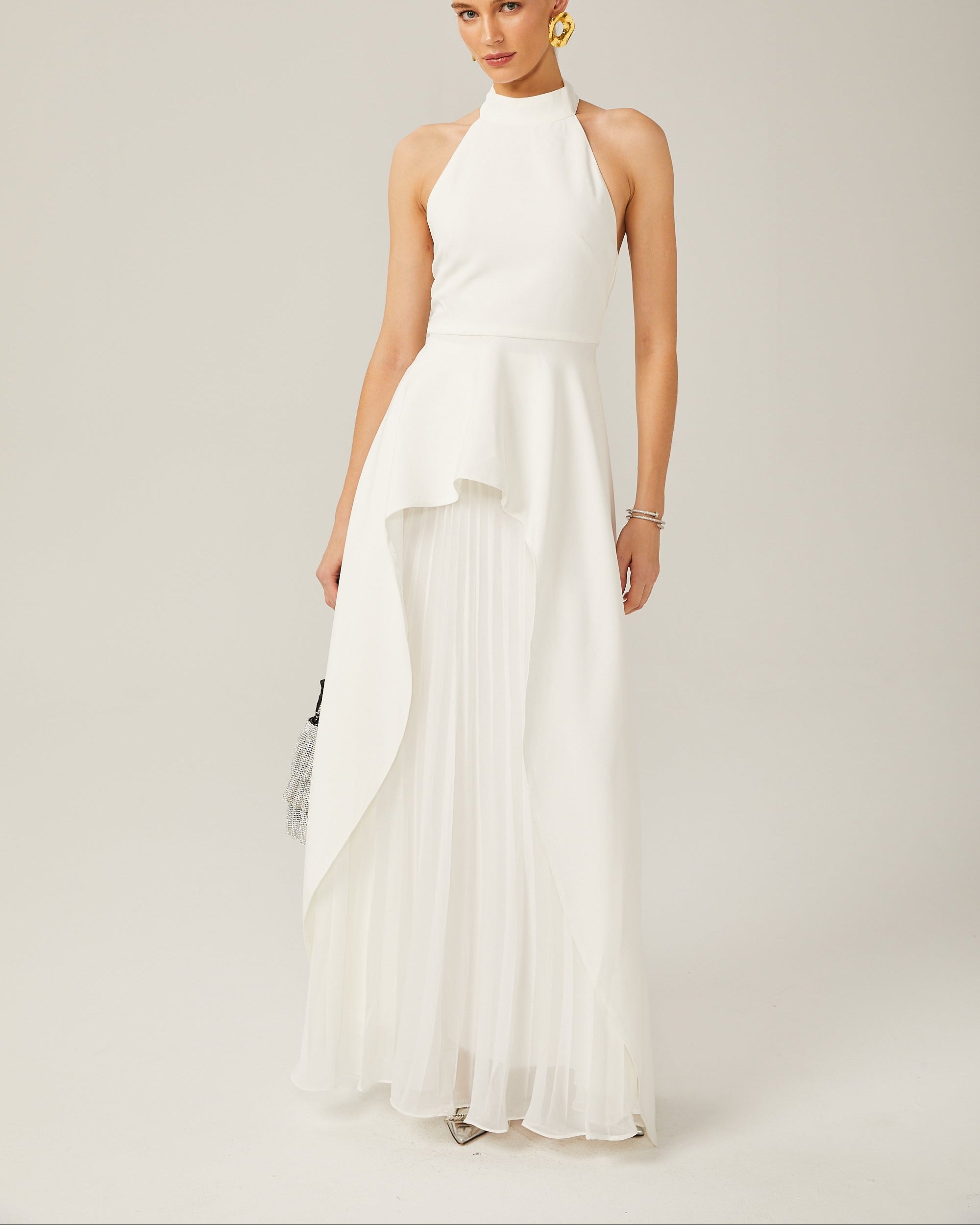 Kallos London | Halter neck Layered Long Dress