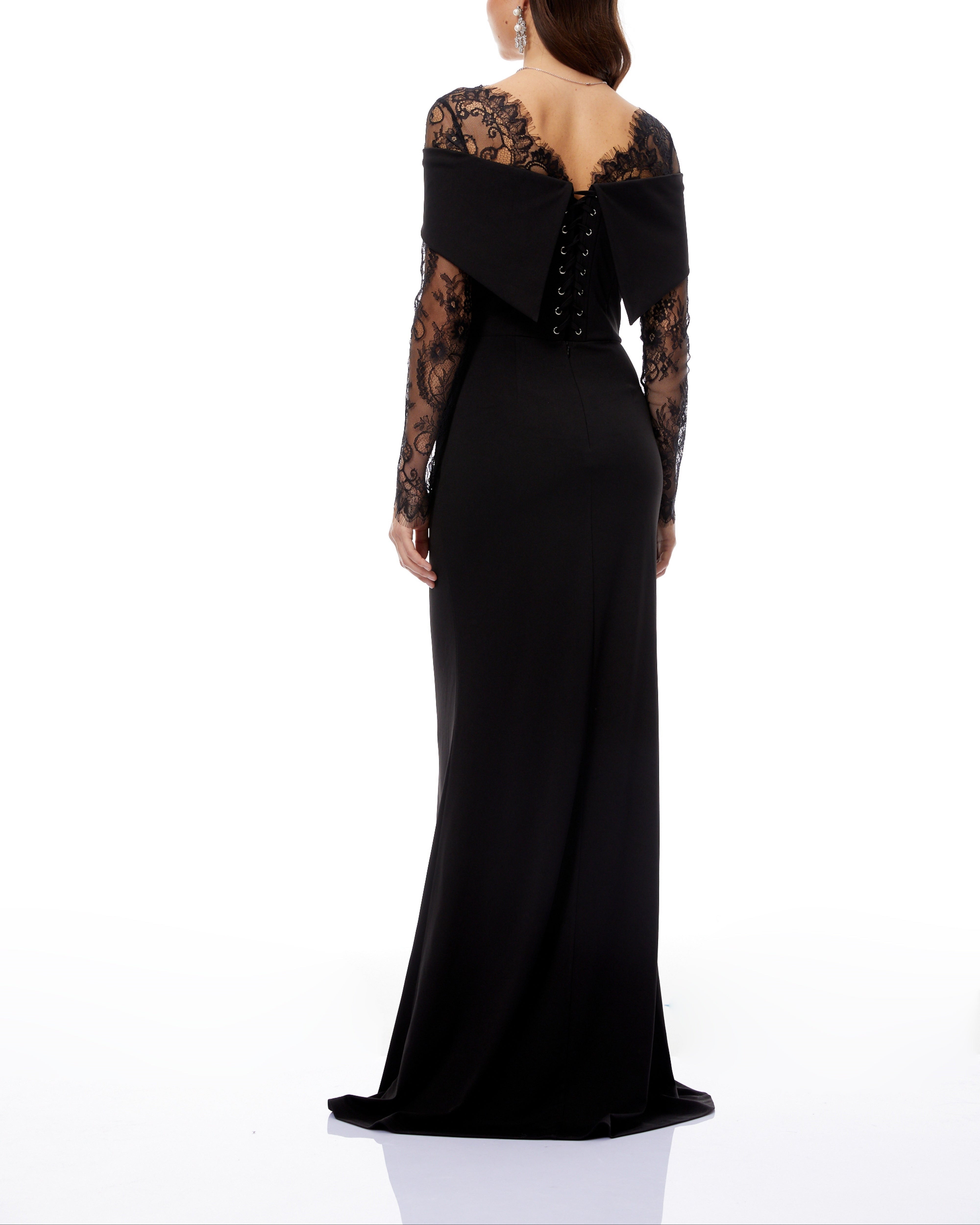 Kallos London | Black Lace Maxi Gown