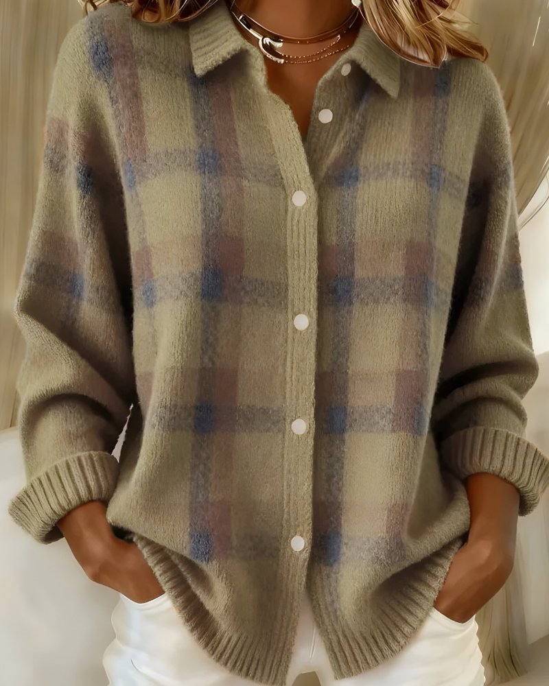 Kallos London | Plaid Soft Knit Cardigan