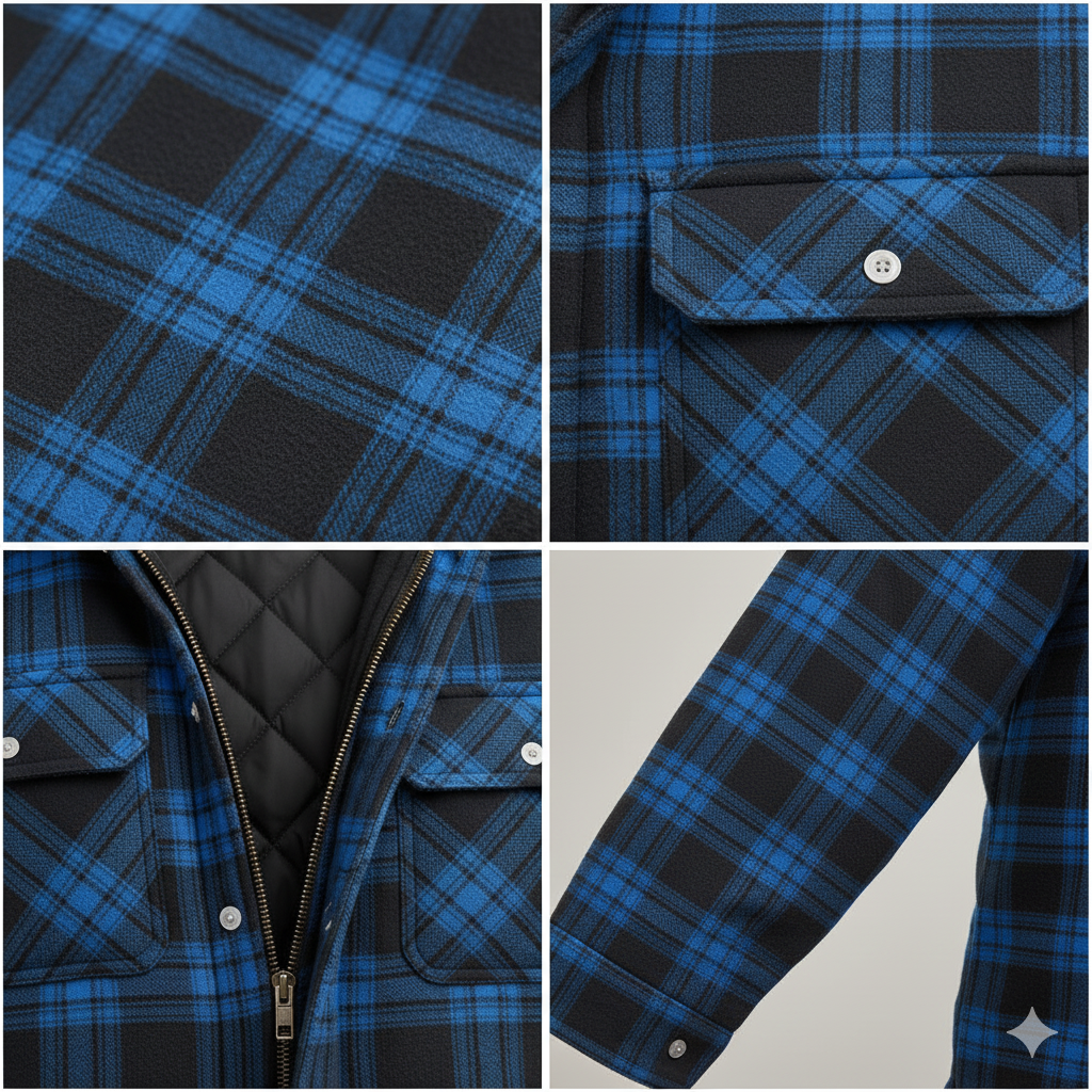 Men's full-zip wool-blend winter coat