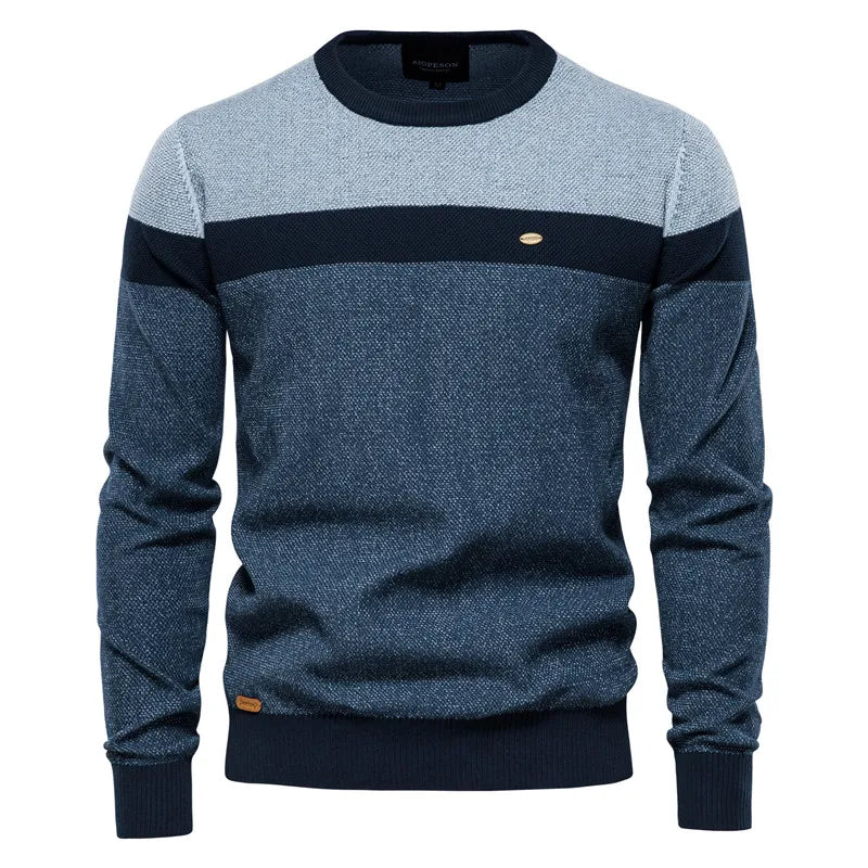 Contrast Knit Sweater for Men