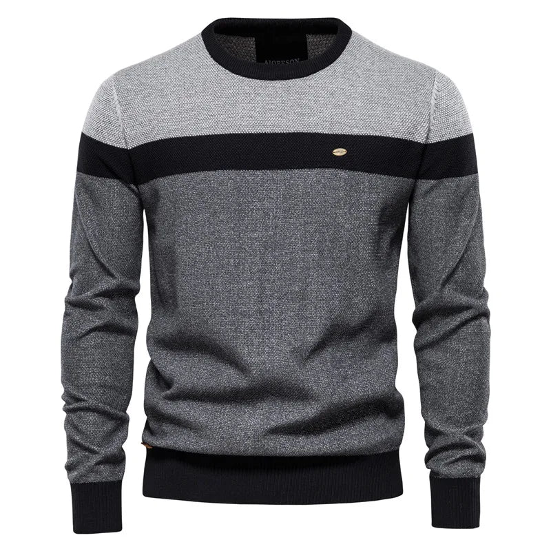 Contrast Knit Sweater for Men
