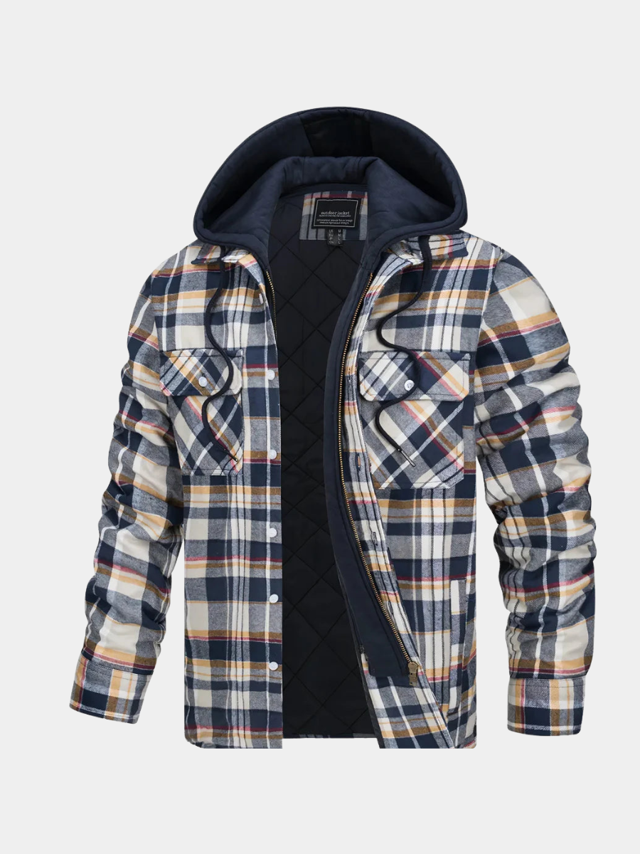 Men's full-zip wool-blend winter coat
