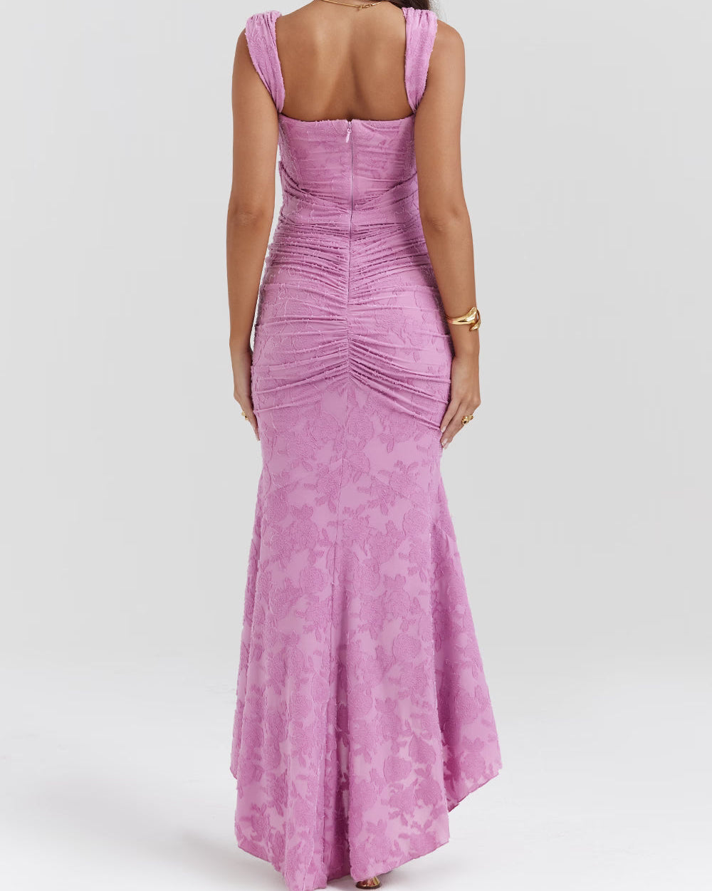 Floral Satin Evening Slip Dress