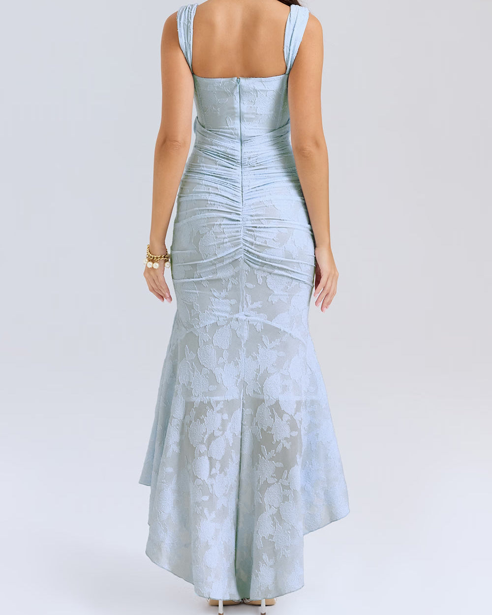 Floral Satin Evening Slip Dress