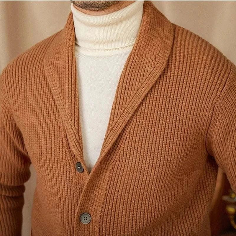 Men's classic wool-blend knit cardigan