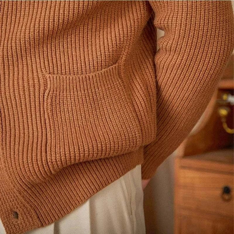 Men's classic wool-blend knit cardigan
