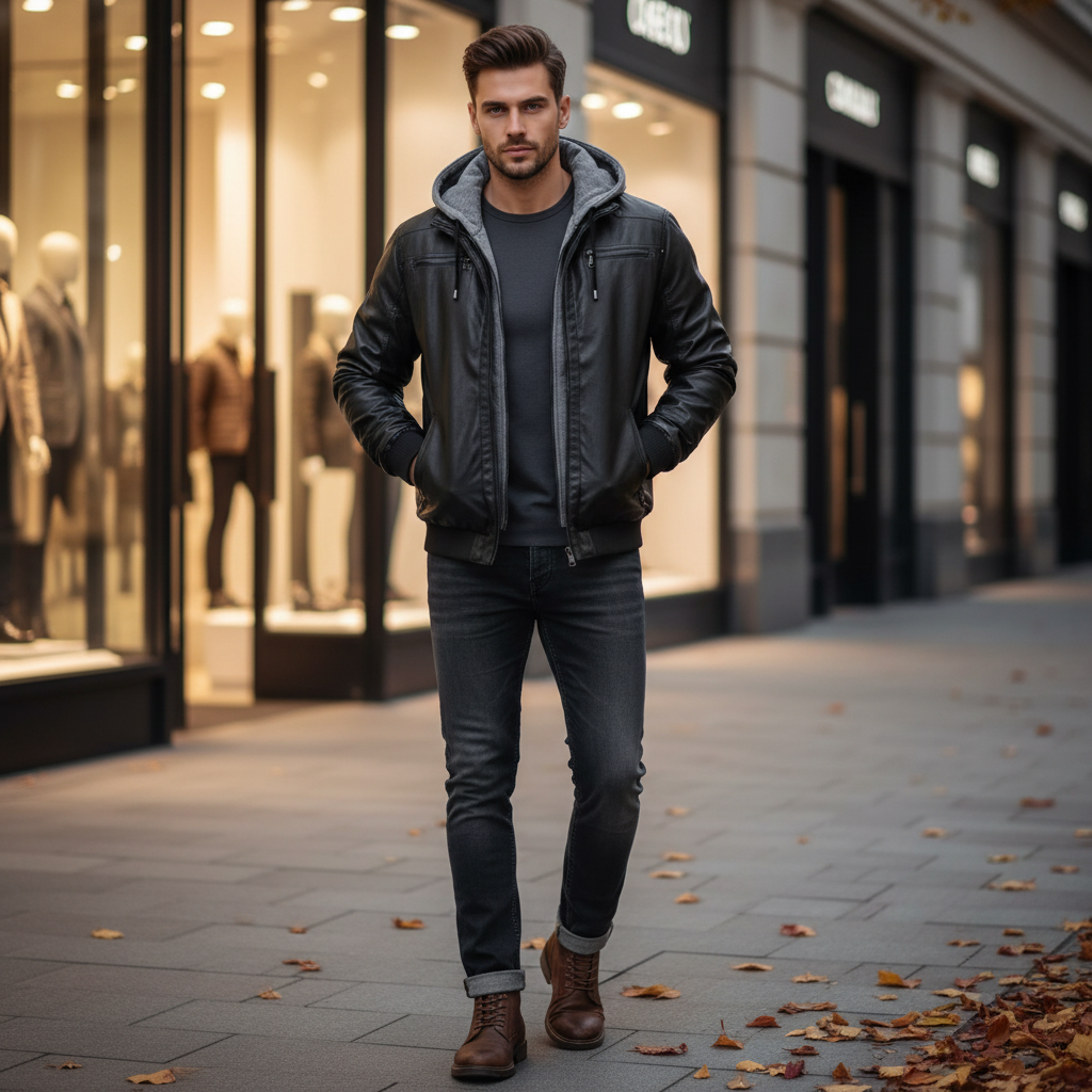 Kallos London Classic Leather Winter Jacket