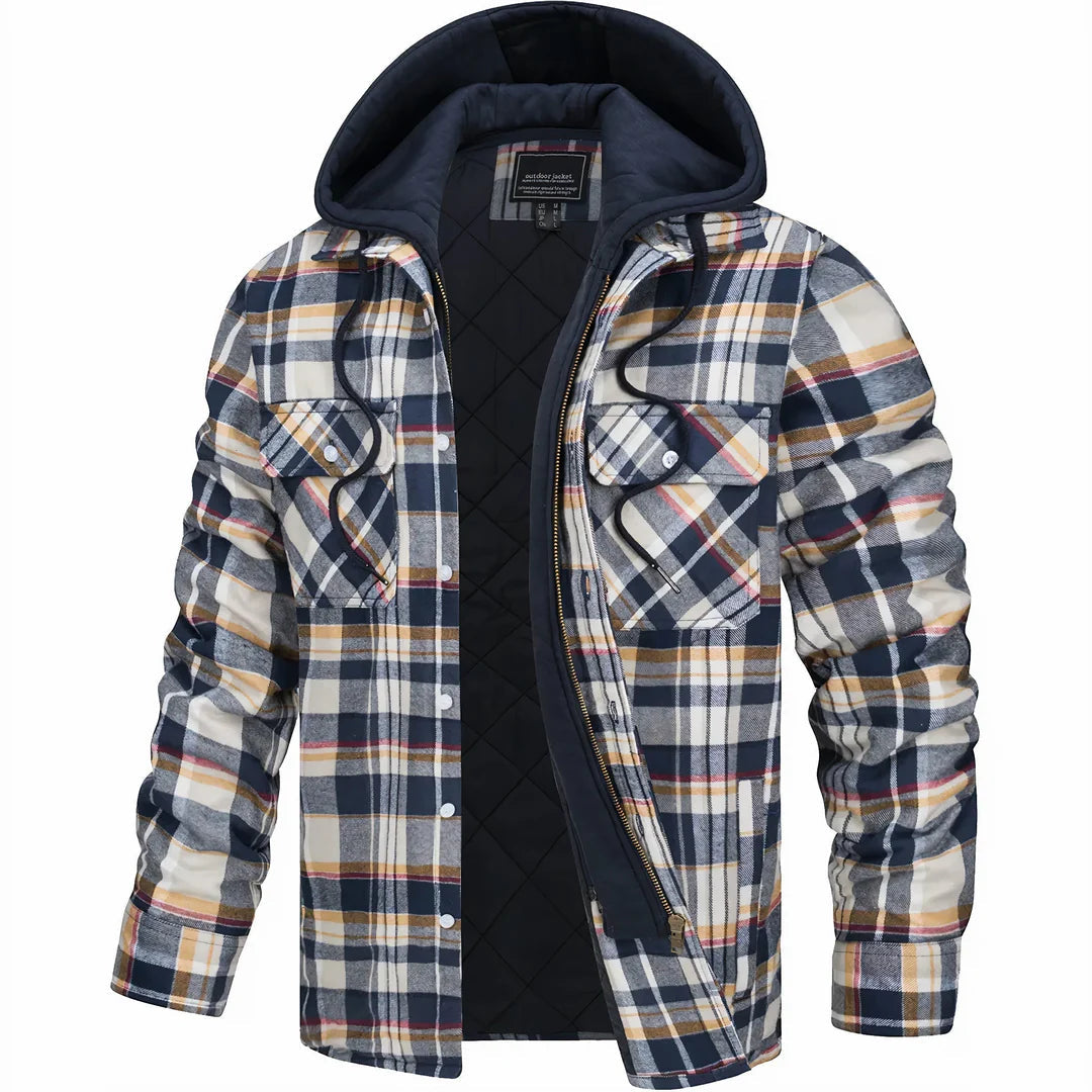 Men's full-zip wool-blend winter coat