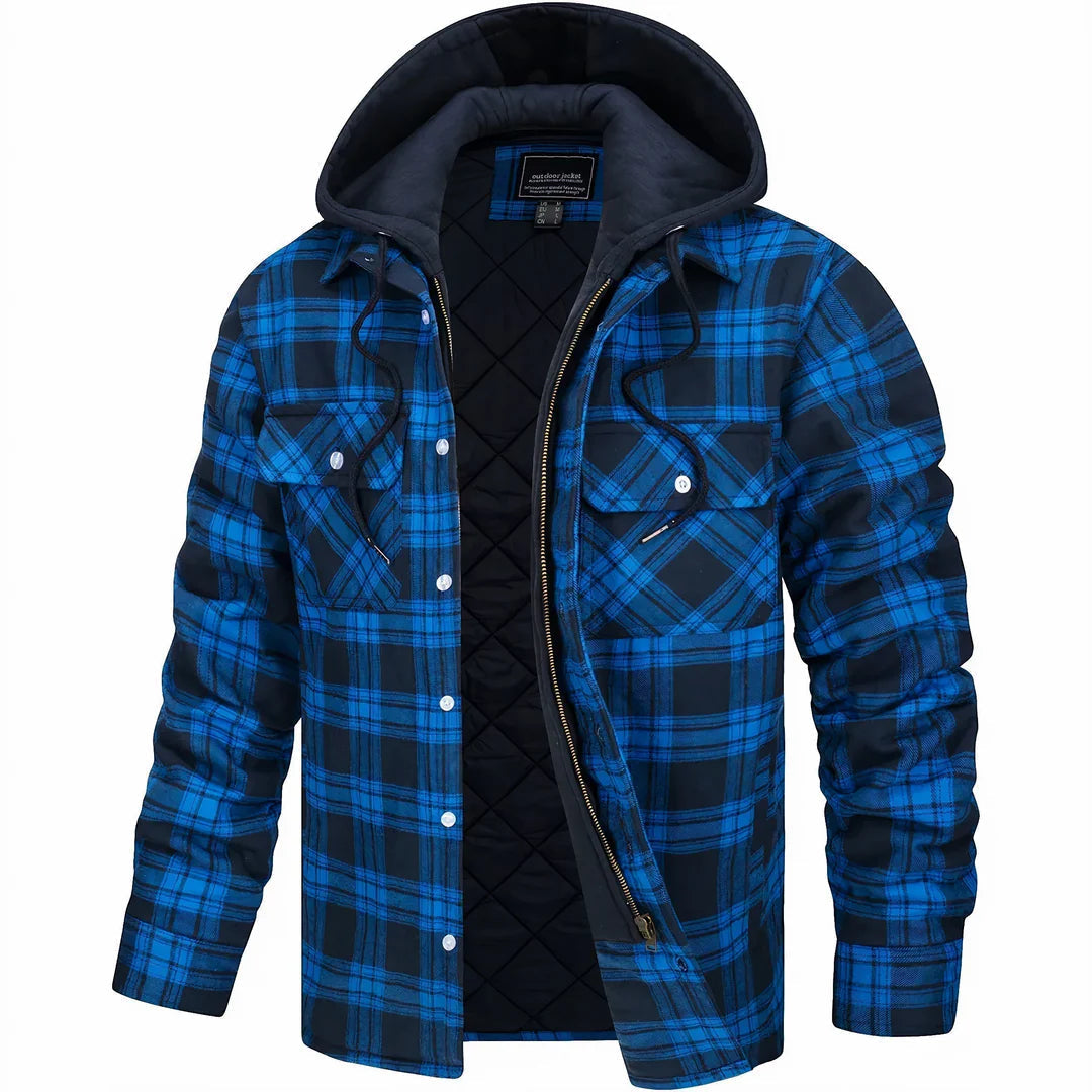 Men's full-zip wool-blend winter coat